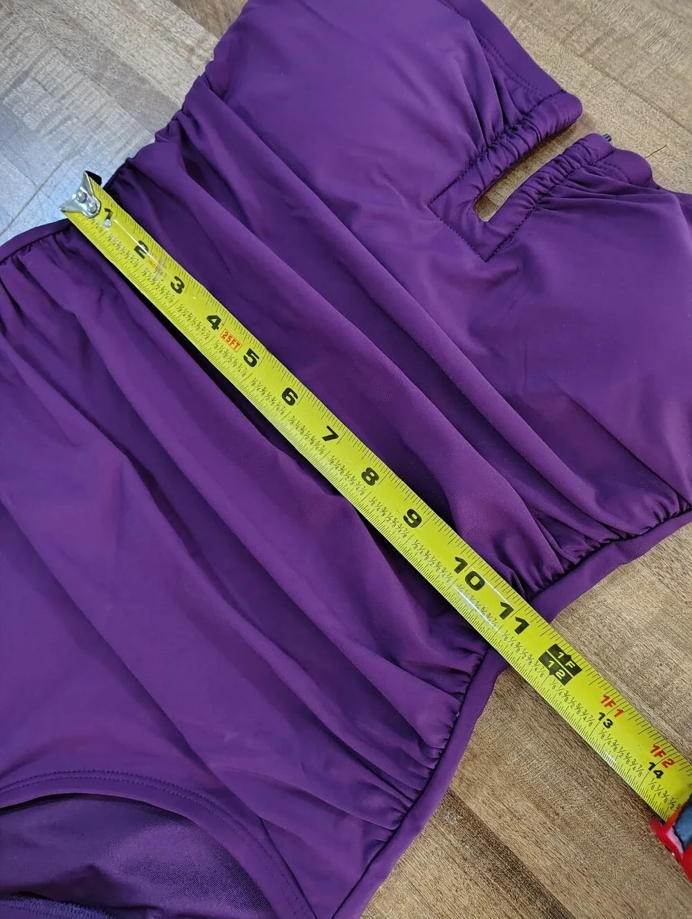 DKNY Adjustable Straps Ruched One-Piece Swimsuit Plum Purple EGGPLANT Purple - Picture 9 of 12